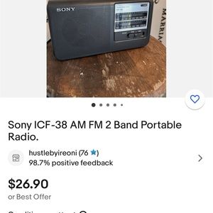 Sony FM/AM 2Band ICF-38 Radio